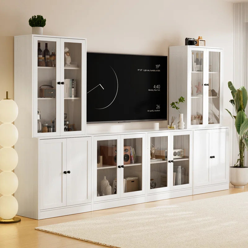 tv panel: 110" Wide Media Center with TV Stand-Up Bookcases