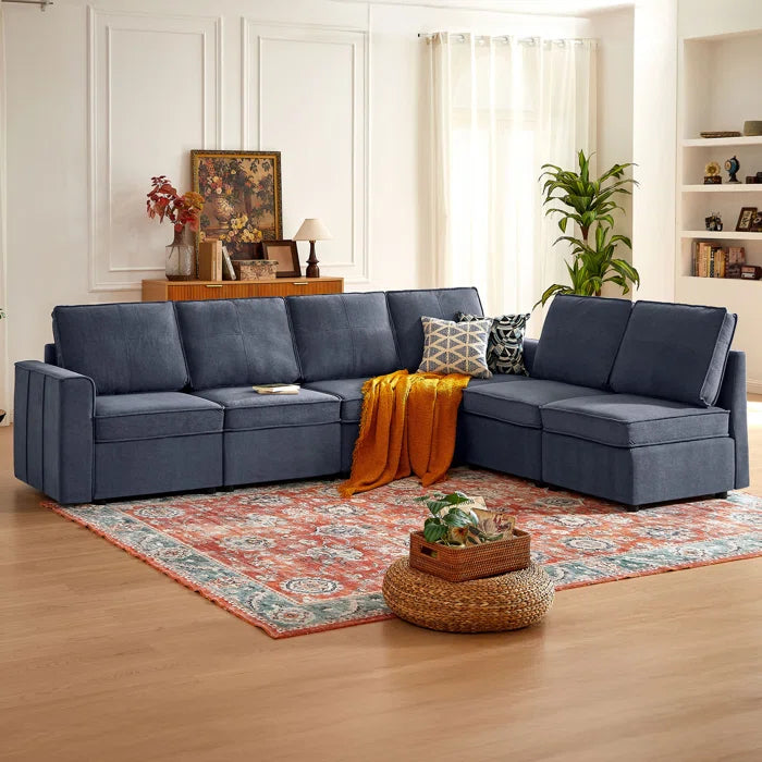 7 Seater Sofa Set: 117.3" Modular Sectional Sofa with Multiple Combinations