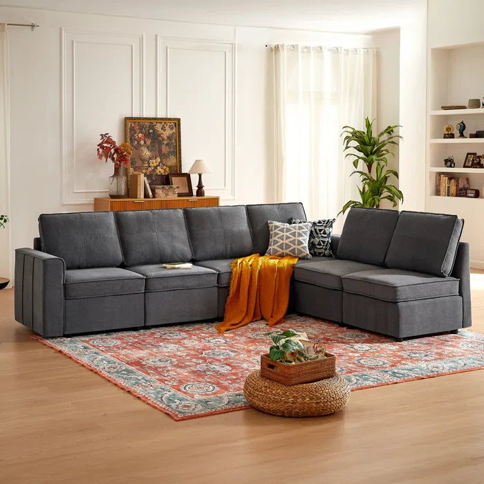 7 Seater Sofa Set: 117.3" Modular Sectional Sofa with Multiple Combinations