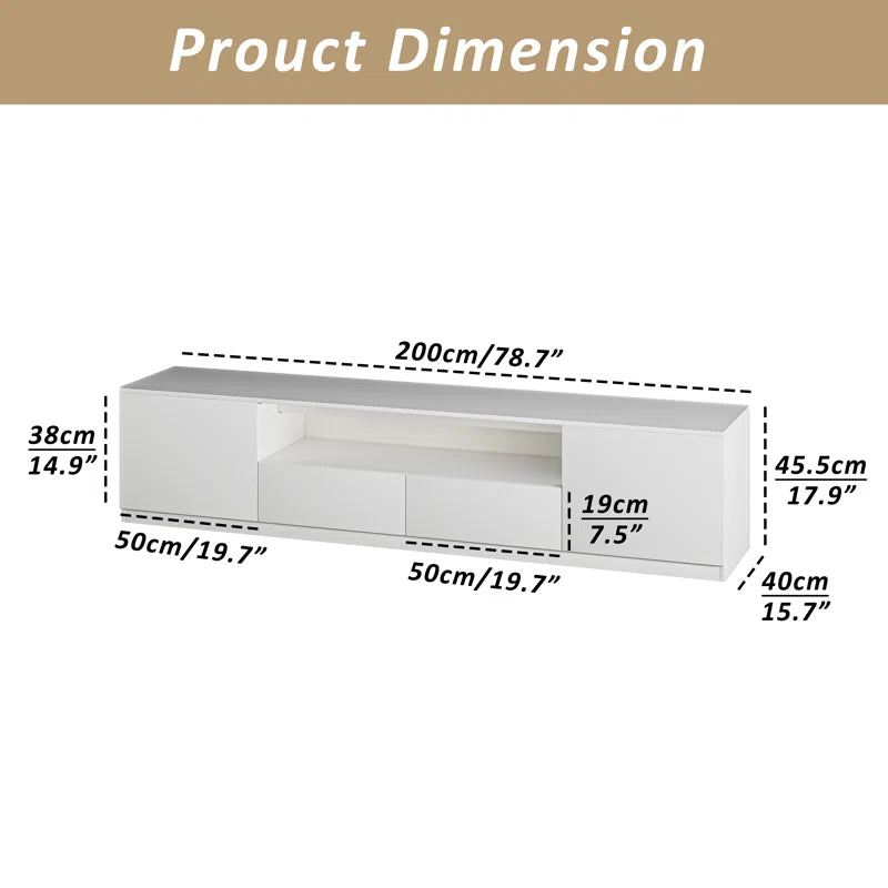 tv panel: 122" Media Console for 75" TVs with Glass and Drawer Cabinets