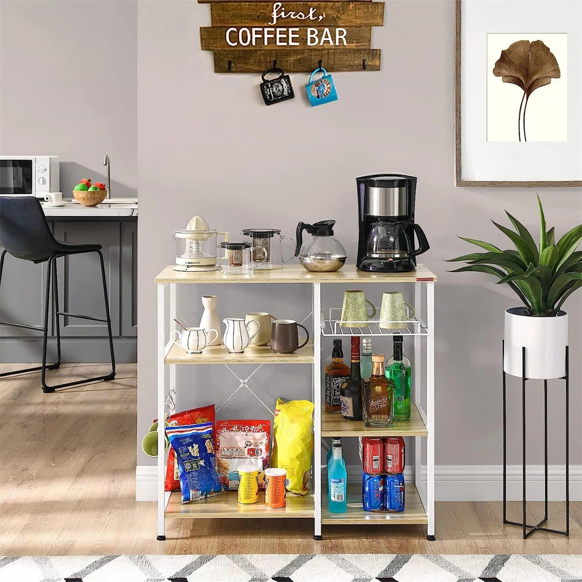 Kitchen Rack: 15.7'' Standard Baker's Rack with Microwave Compatibility