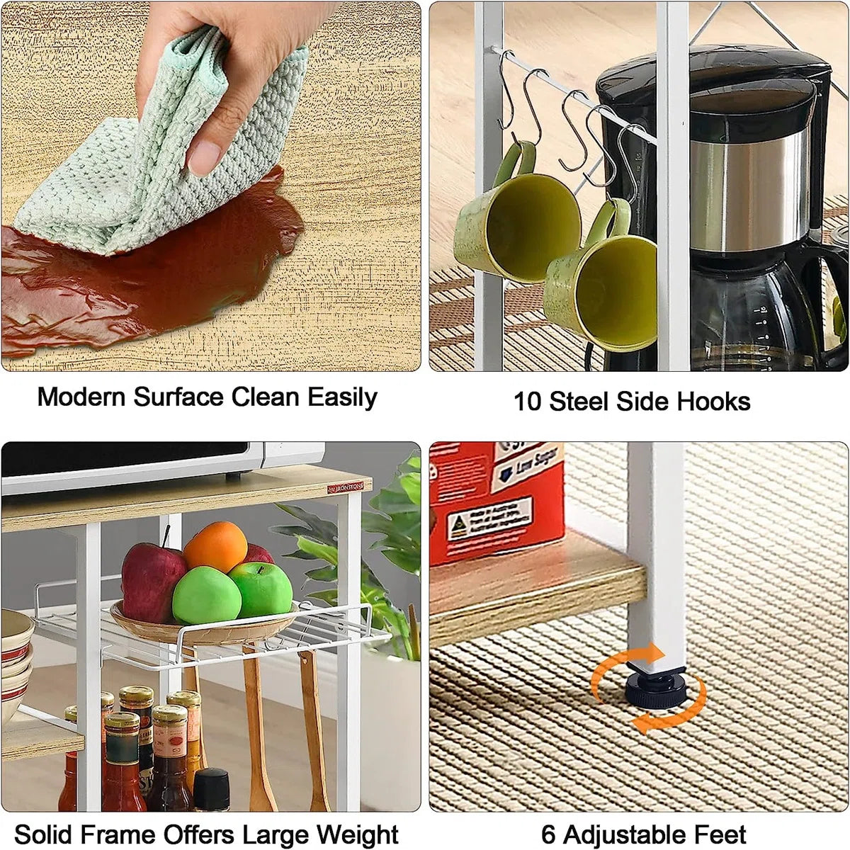 Kitchen Rack: 15.7'' Standard Baker's Rack with Microwave Compatibility