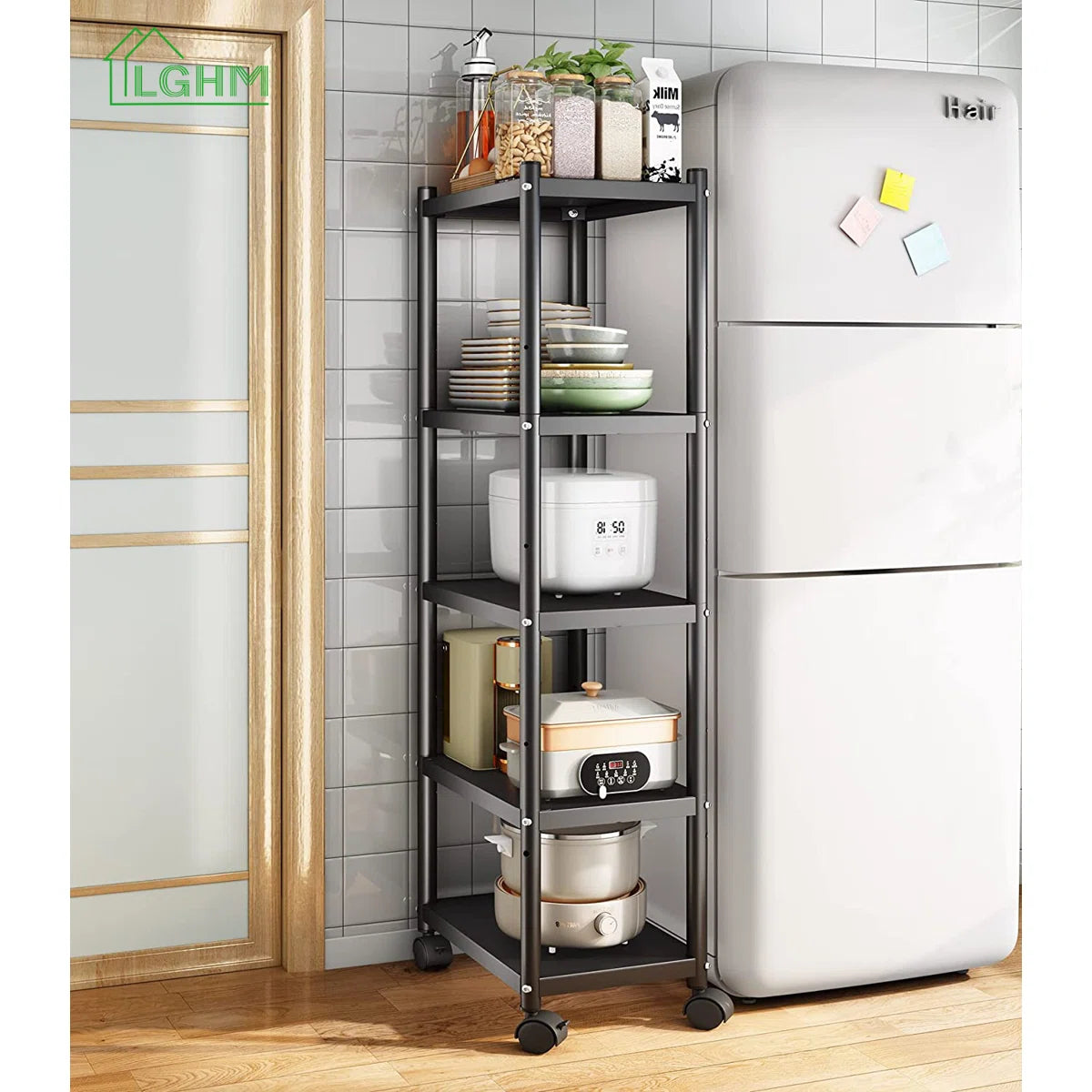 Kitchen Rack: 16.73'' Wood Standard Baker's Rack with Microwave Compatibility