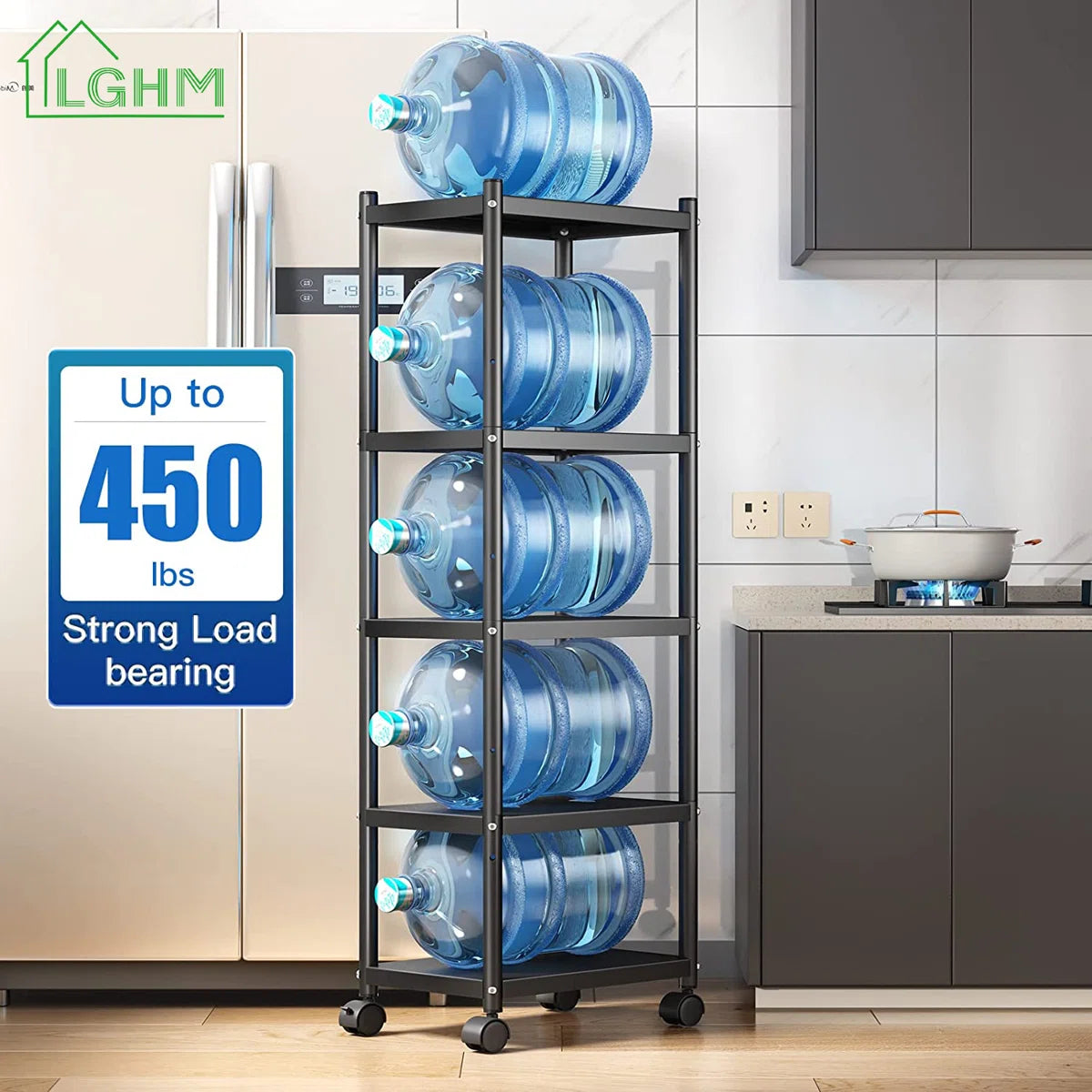Kitchen Rack: 16.73'' Wood Standard Baker's Rack with Microwave Compatibility