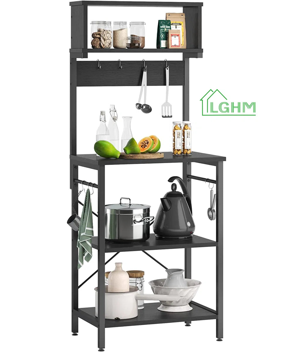 Kitchen Rack: 21.26'' Wood Standard Baker's Rack with Microwave Compatibility