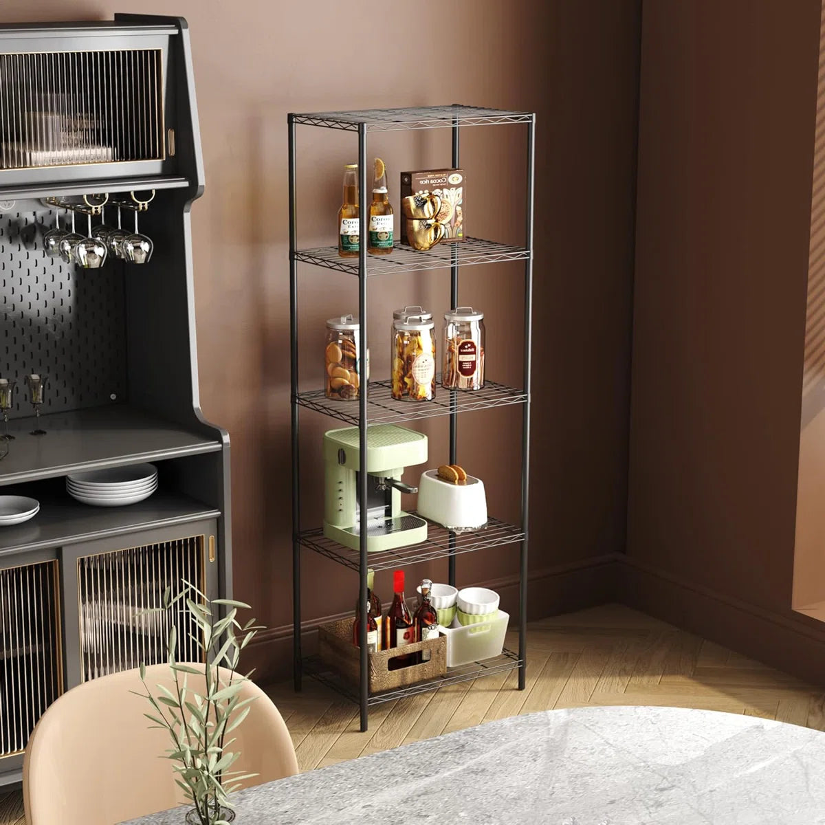Kitchen Rack: 21'' W Steel Shelving Unit