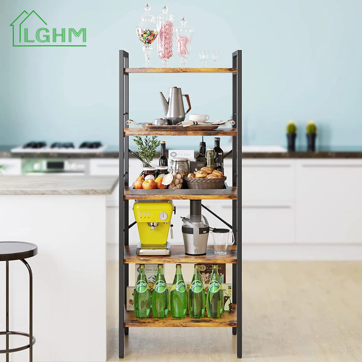 Kitchen Rack: 22'' Wood Standard Baker's Rack with Microwave Compatibility