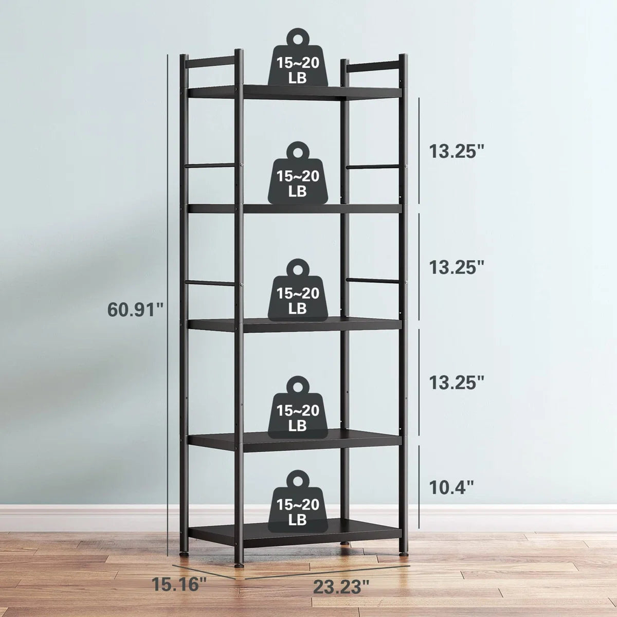 Kitchen Rack: 23.23'' Steel Standard Baker's Rack with Microwave Compatibility