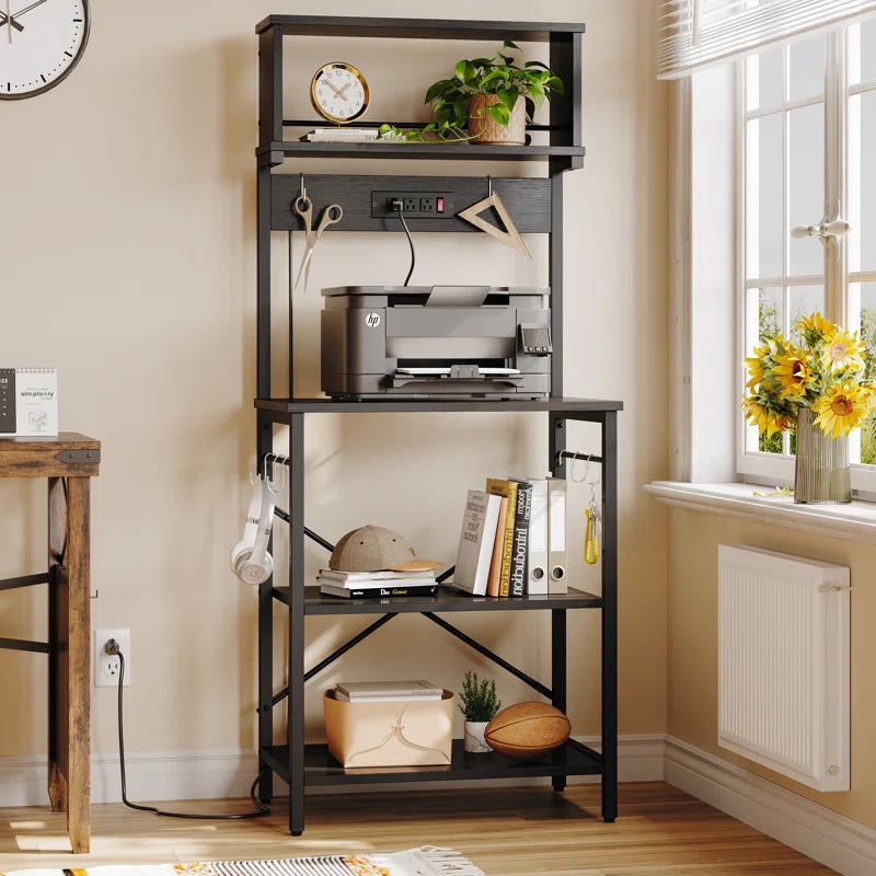 Kitchen Rack: 23.62'' Microwave Oven Stand with 5 Tiers and Power Outlet in the Kitchen Baker's Rack
