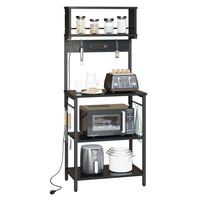 Kitchen Rack: 23.62'' Microwave Oven Stand with 5 Tiers and Power Outlet in the Kitchen Baker's Rack