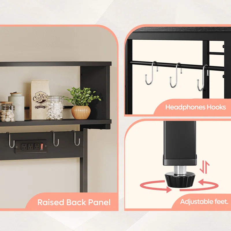 Kitchen Rack: 23.62'' Microwave Oven Stand with 5 Tiers and Power Outlet in the Kitchen Baker's Rack
