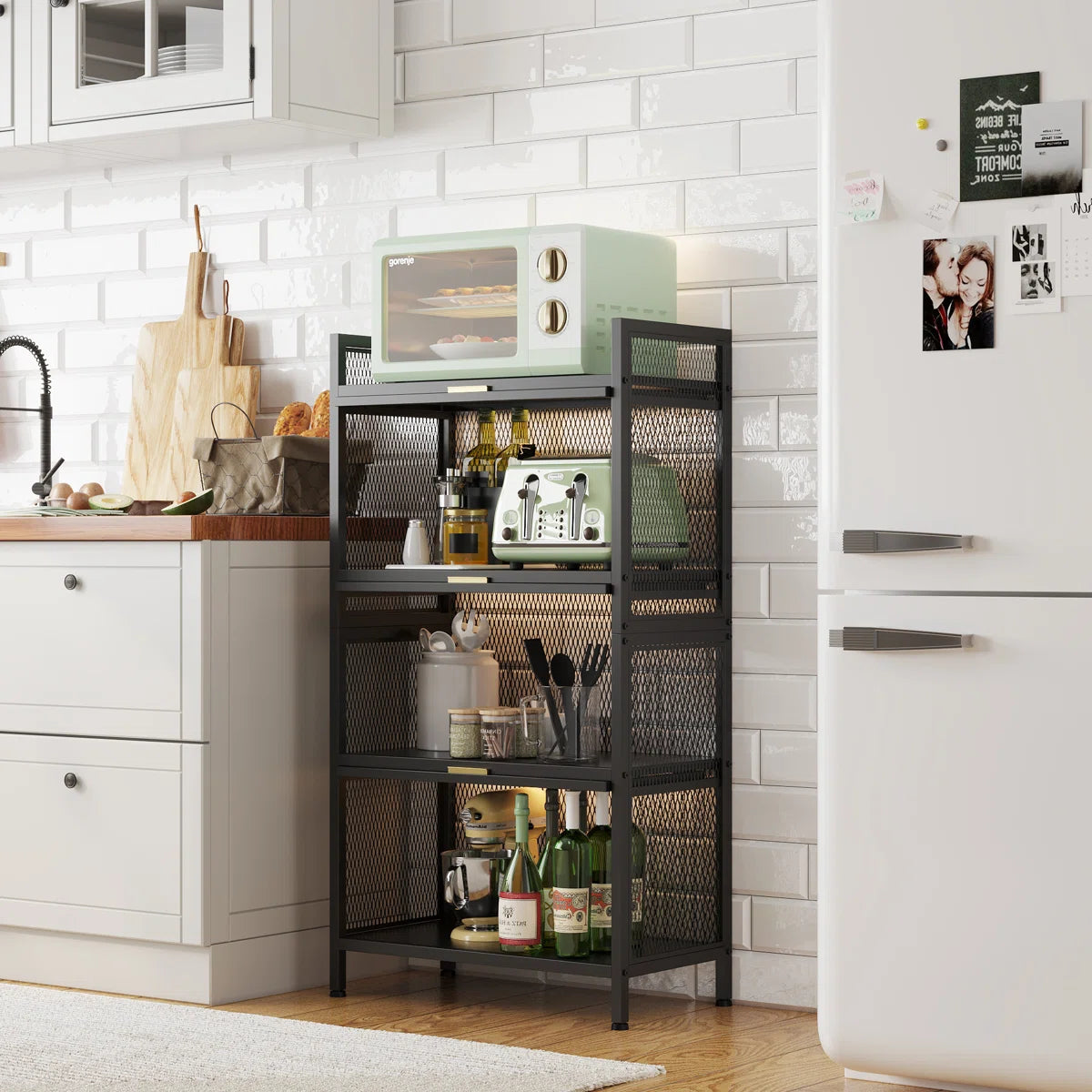 Kitchen Rack: 23.62'' Metal Standard Baker's Rack with Microwave Compatibility