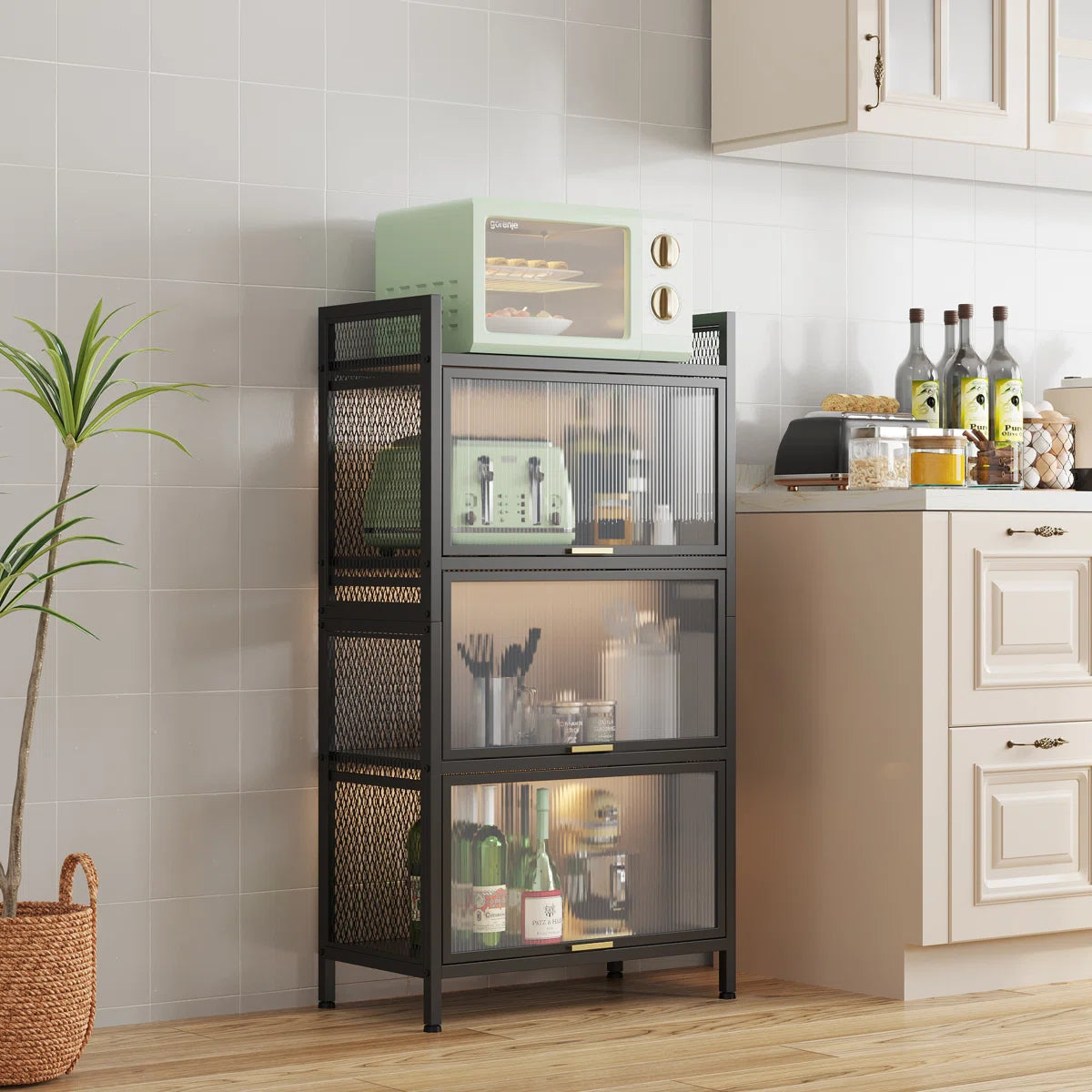 Kitchen Rack: 23.62'' Metal Standard Baker's Rack with Microwave Compatibility