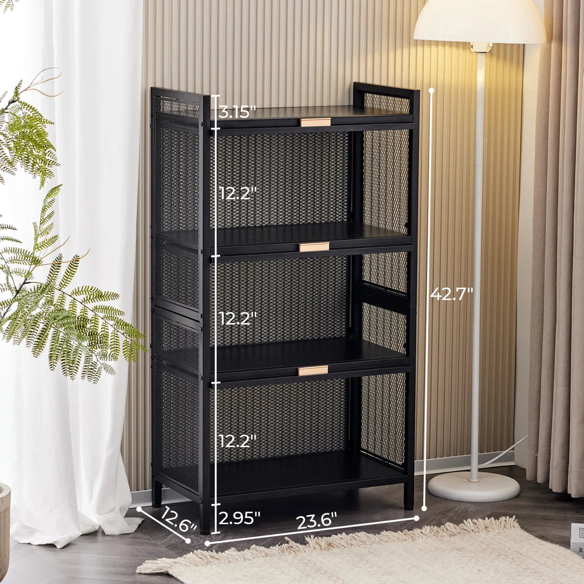 Kitchen Rack: 23.62'' Metal Standard Baker's Rack with Microwave Compatibility