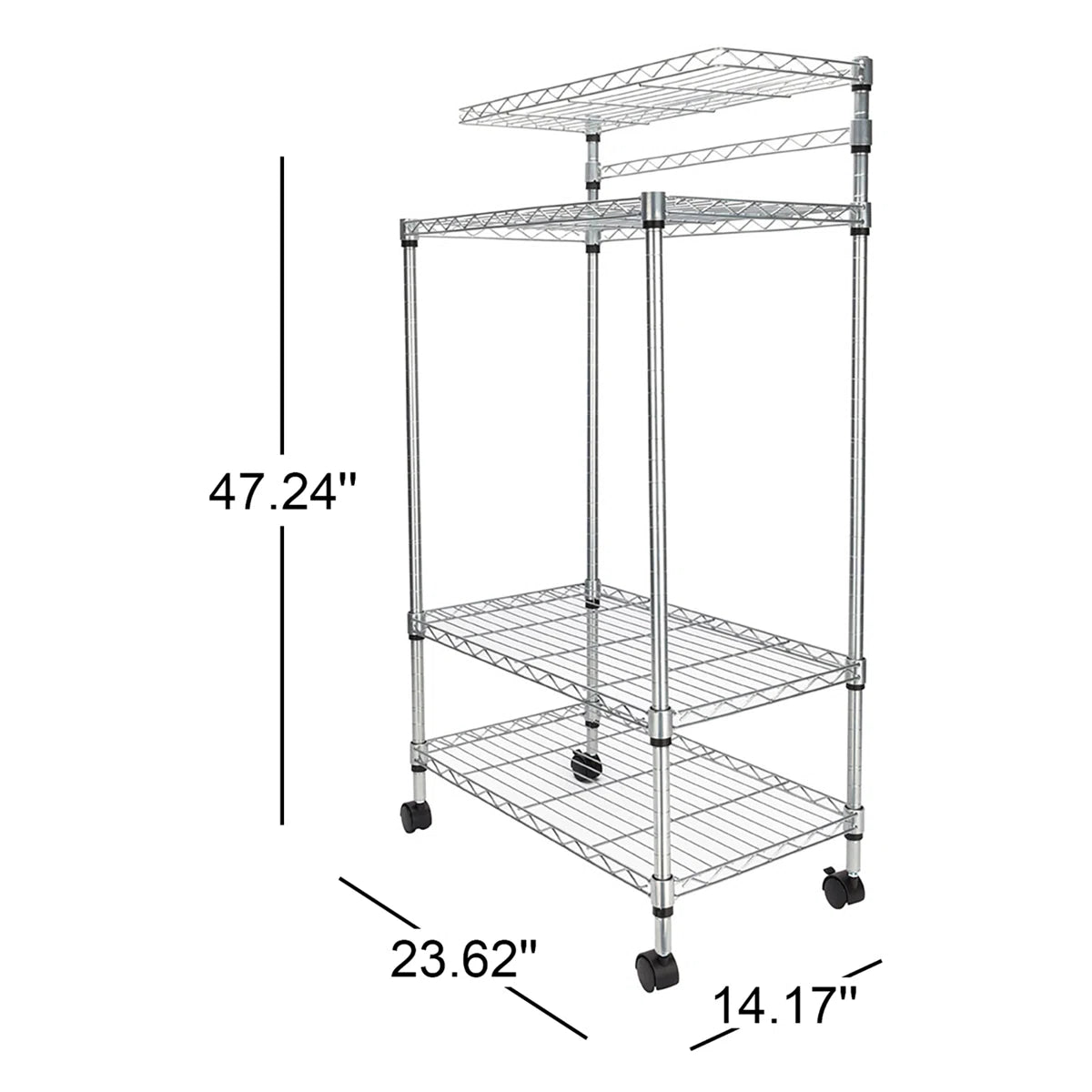 Kitchen Rack: 23.62'' Stainless Steel Standard Baker's Rack with Microwave Compatibility