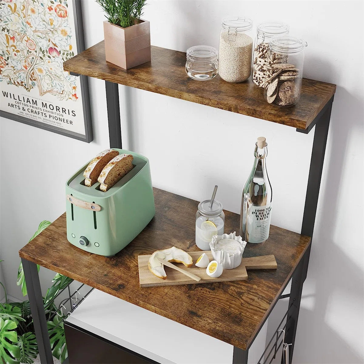 Kitchen Rack: 23.62'' Standard Baker's Rack with Microwave Compatibility
