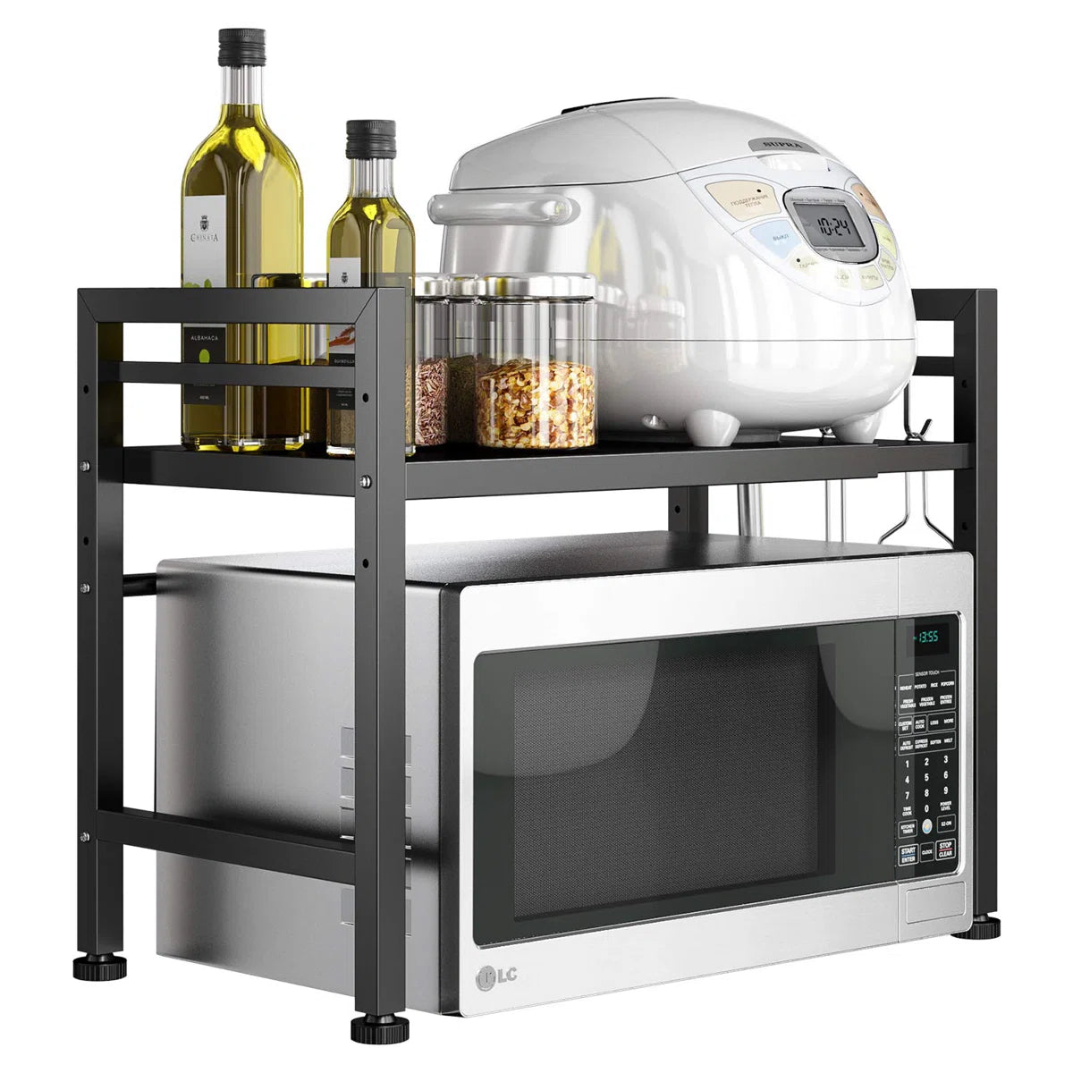Microwave Stands: 23.6'' Iron Baker’s Rack – Compact Microwave Stand with Durable Metal Frame