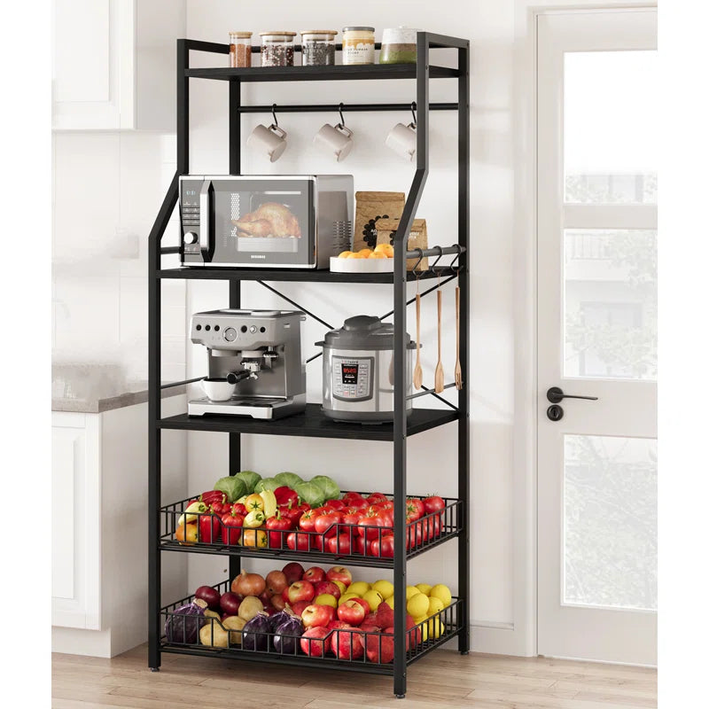 Kitchen Rack: 23.6'' Standard Baker's Rack Particle Board with Microwave Compatibility