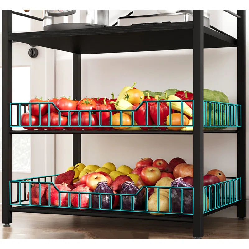 Kitchen Rack: 23.6'' Standard Baker's Rack Particle Board with Microwave Compatibility