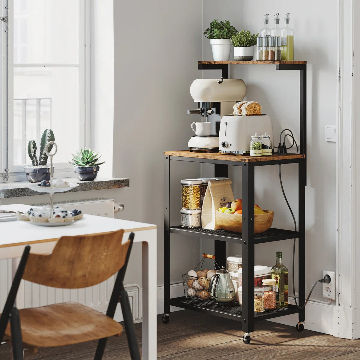 Kitchen Rack: 23.6'' Steel Standard Baker's Rack with Microwave Compatibility