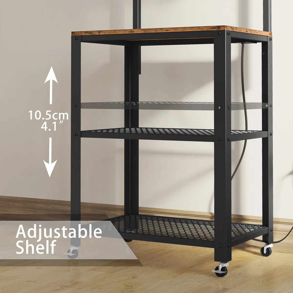 Kitchen Rack: 23.6'' Steel Standard Baker's Rack with Microwave Compatibility