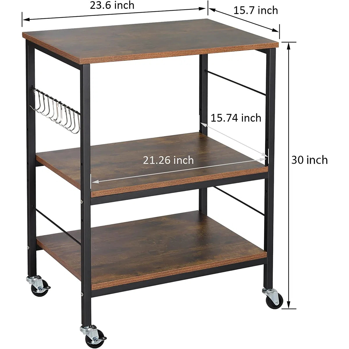 Kitchen Racks: 23.6'' Standard Baker's Rack Made of Steel and Compatible with Microwaves