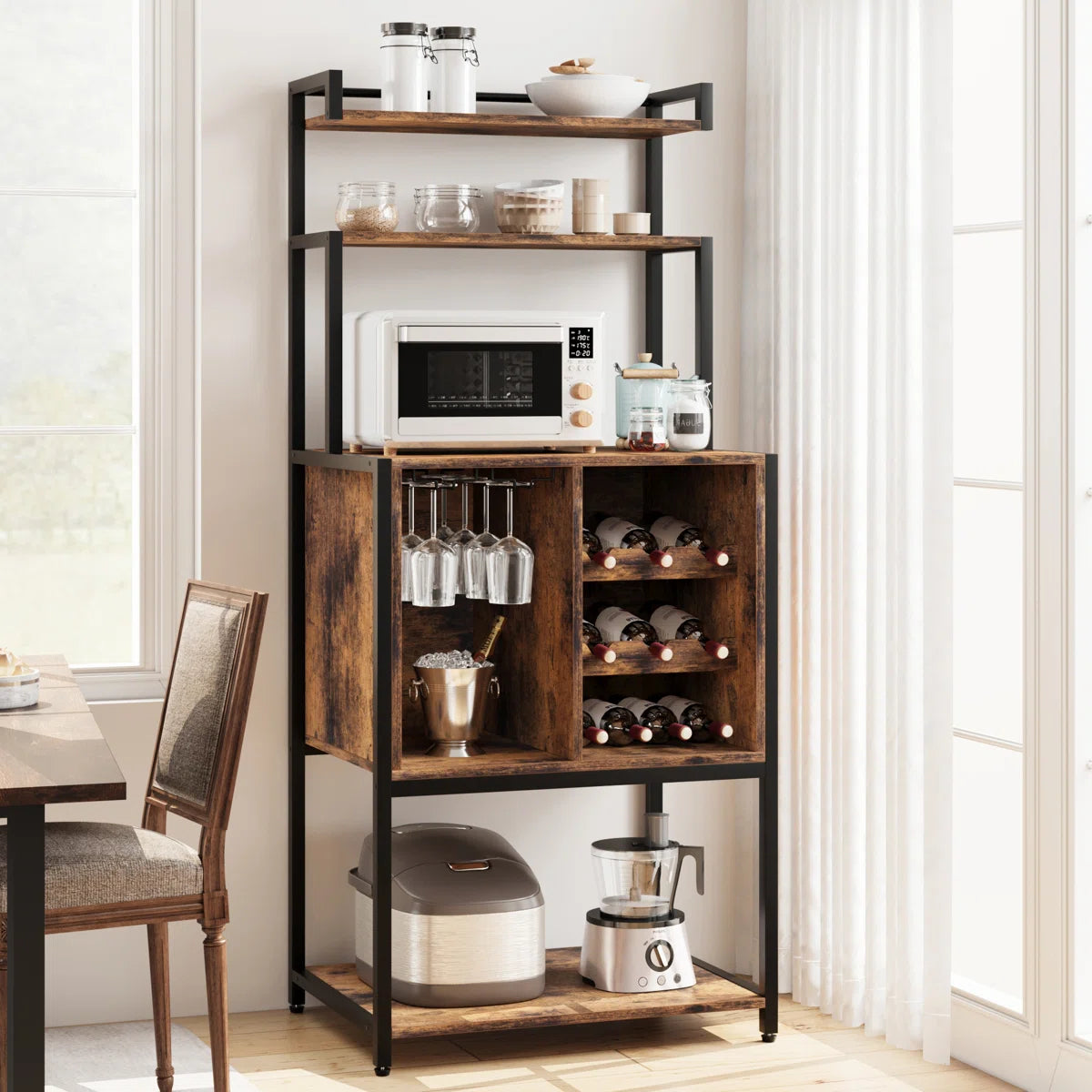 Kitchen Rack: 23.6'' Metal Standard Baker's Rack is Compatibility with Microwave