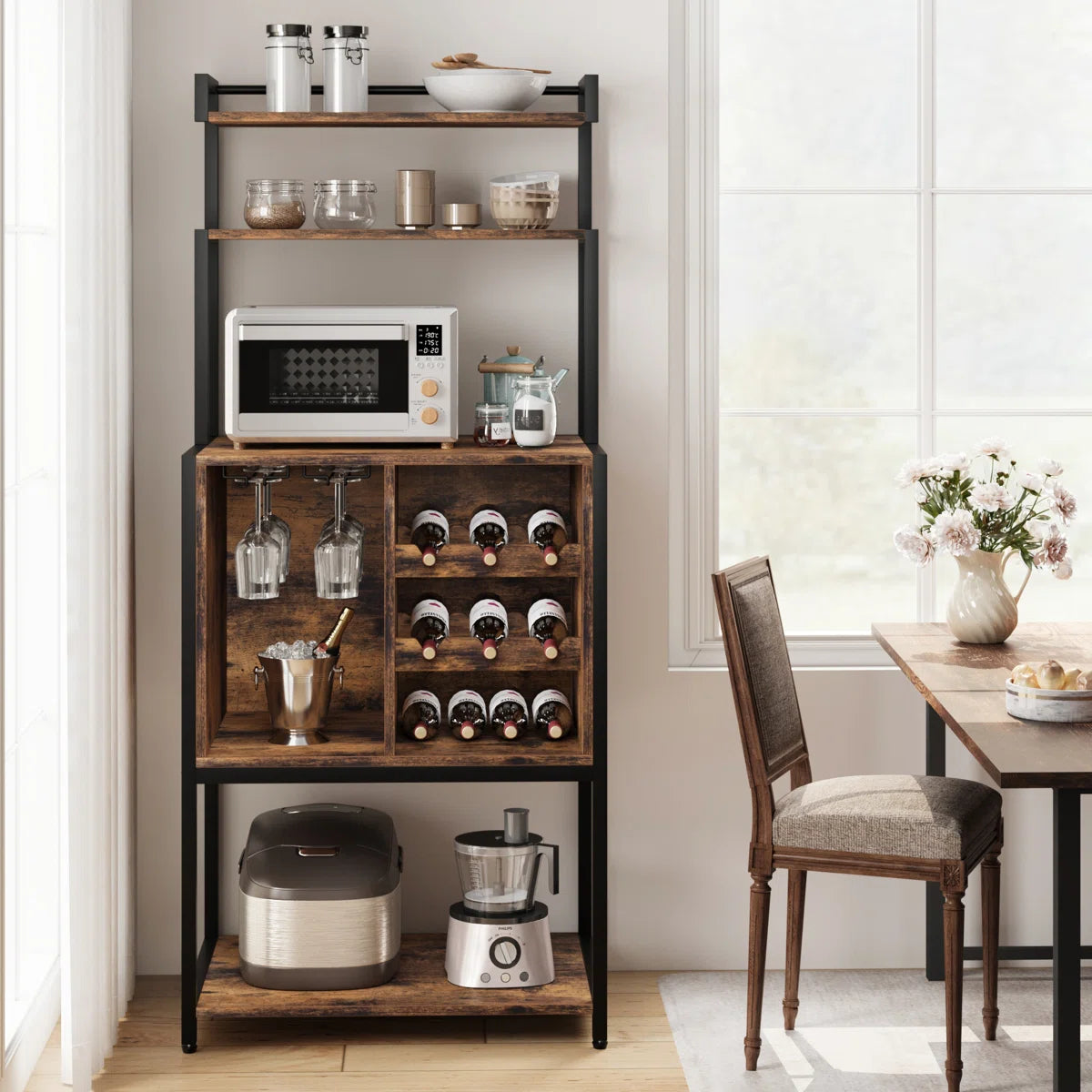 Kitchen Rack: 23.6'' Metal Standard Baker's Rack is Compatibility with Microwave