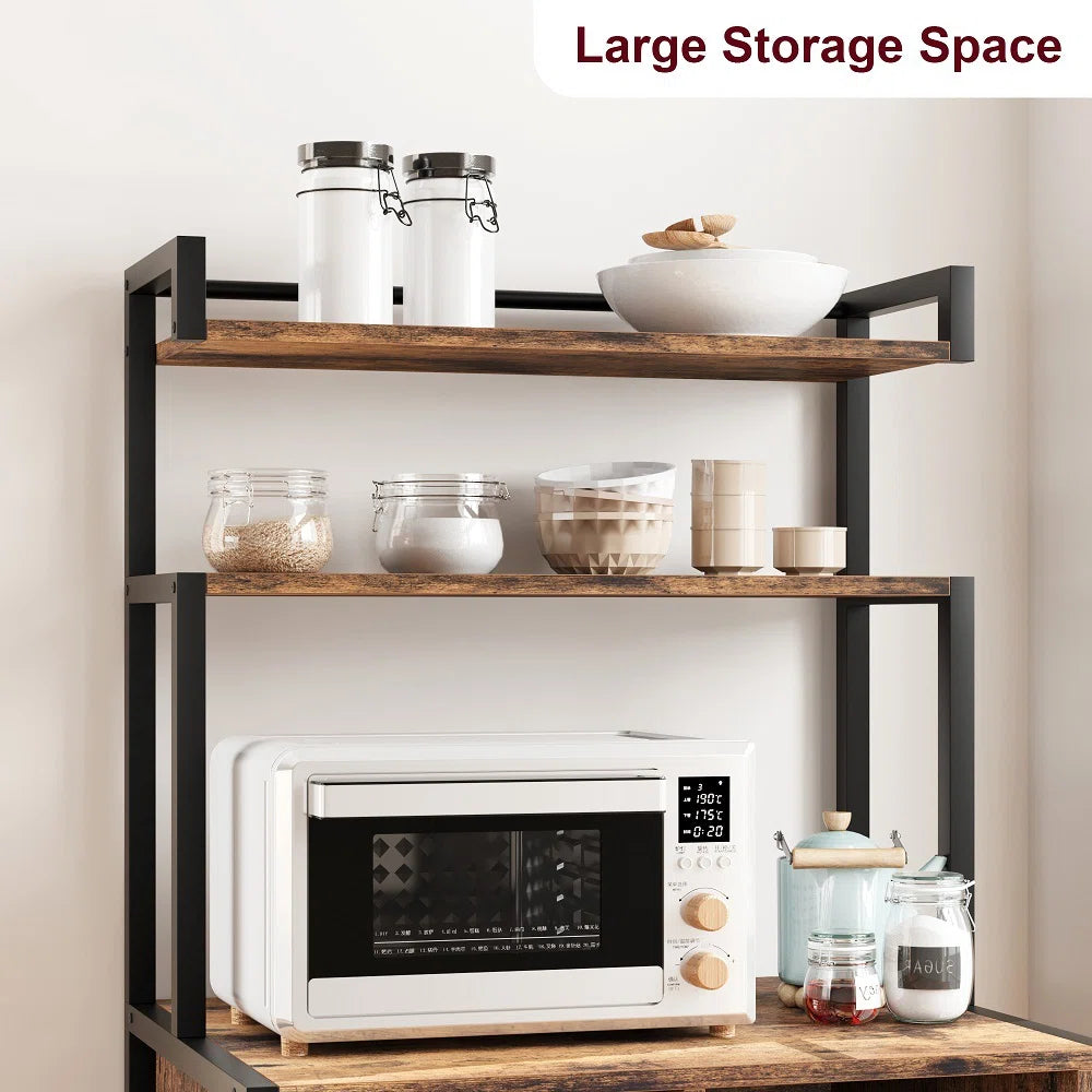 Kitchen Rack: 23.6'' Metal Standard Baker's Rack is Compatibility with Microwave