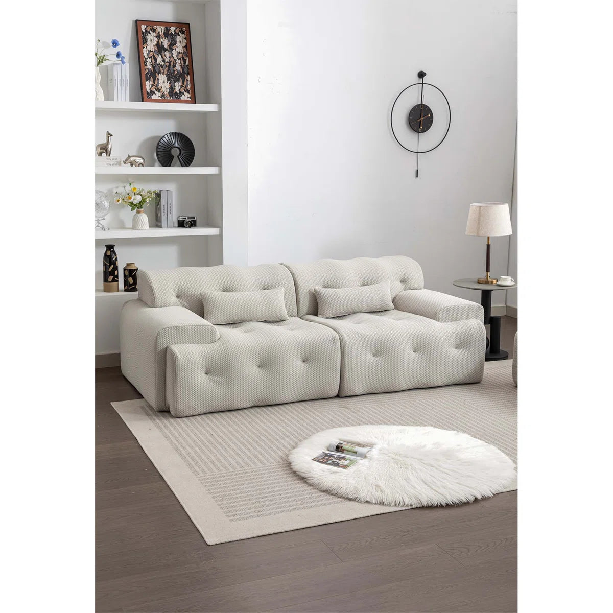 Luxury Sofa Sets: Modern 2-Piece Sofa and Loveseat Set with Tufted Design and Pillows