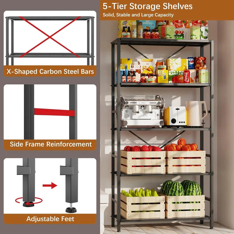 Kitchen Racks: Two-tiered, five-tiered, heavy-duty, 680kg load-capacity vertical storage shelves for organizing the kitchen and garage