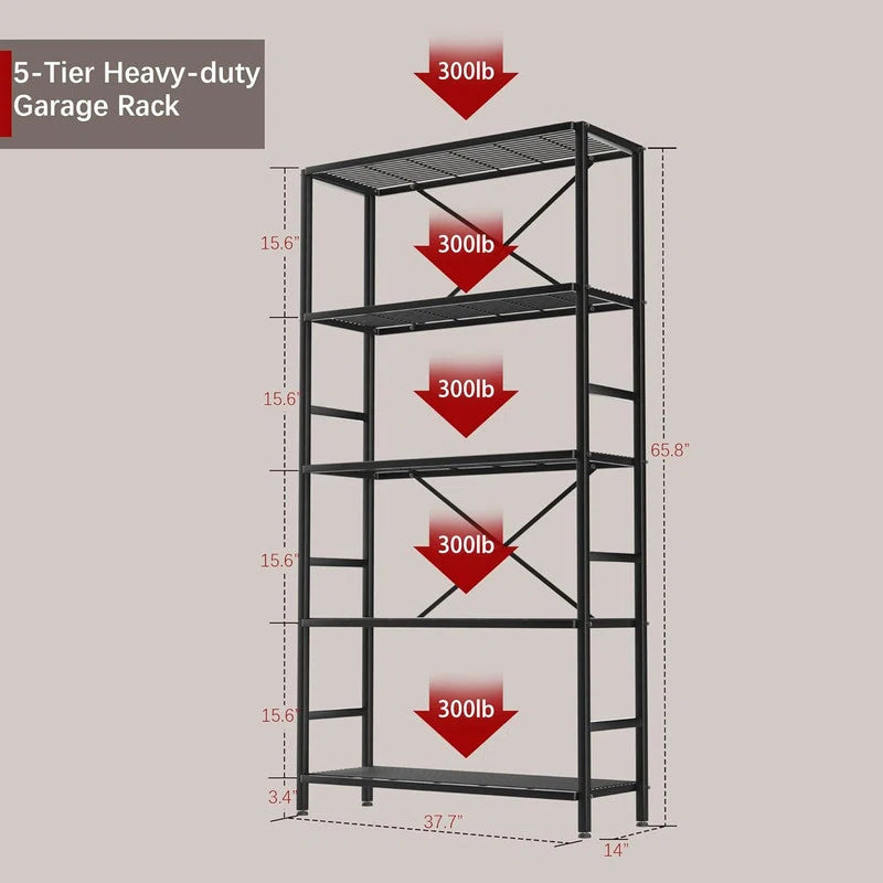 Kitchen Racks: Two-tiered, five-tiered, heavy-duty, 680kg load-capacity vertical storage shelves for organizing the kitchen and garage