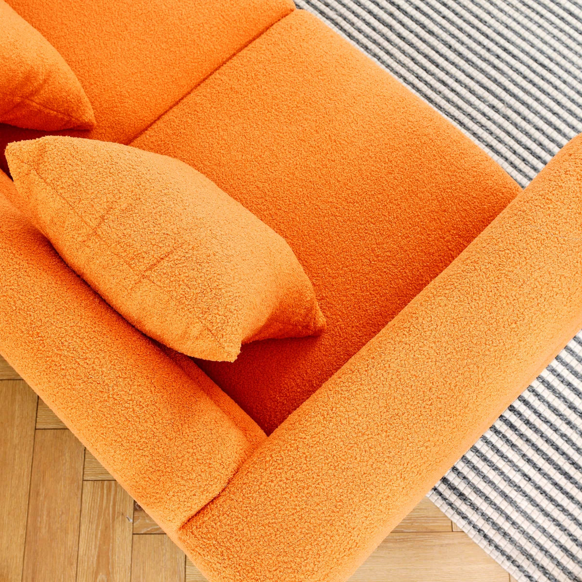 Luxury Sofa Sets: 81'' Wide 2-Piece Fabric Sofa & Loveseat Set with Toss Pillows and Gold Legs