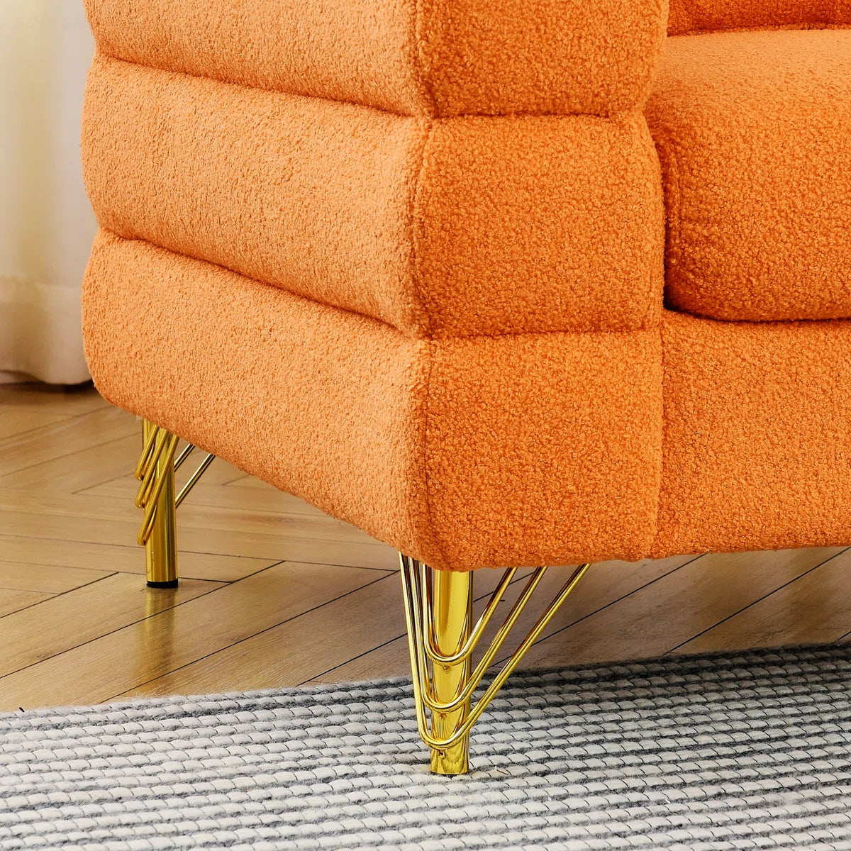 Luxury Sofa Sets: 81'' Wide 2-Piece Fabric Sofa & Loveseat Set with Toss Pillows and Gold Legs