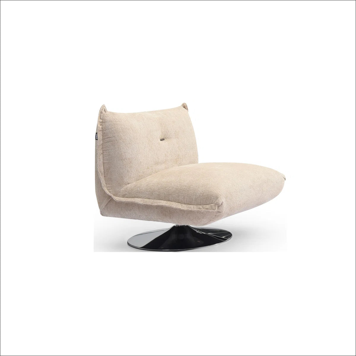 Luxury Sofa Sets: 3-Piece Swivel Chair Sofa Set in Plush Fabric with Toss Pillows