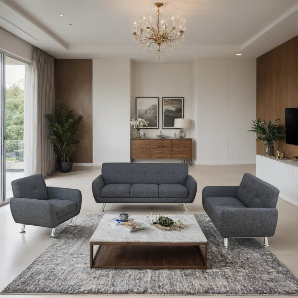 7 Seater Sofa Set: Elegant 3-Piece Living Room Sofa Set