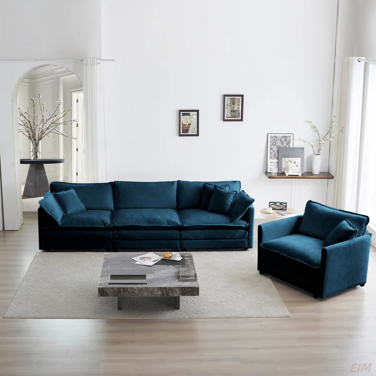 7 Seater Sofa Set:3-Piece Upholstered Sectional Sofa Set