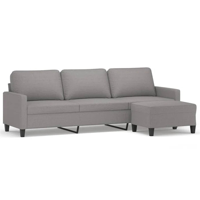 3-Seater Sofa with Footstool 82.7" Fabric
