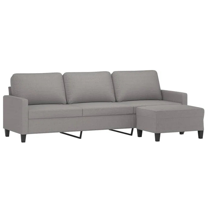 3-Seater Sofa with Footstool 82.7" Fabric