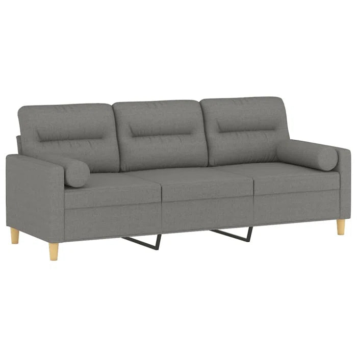 3-Seater Sofa with Pillows & Cushions 70.9" Fabric