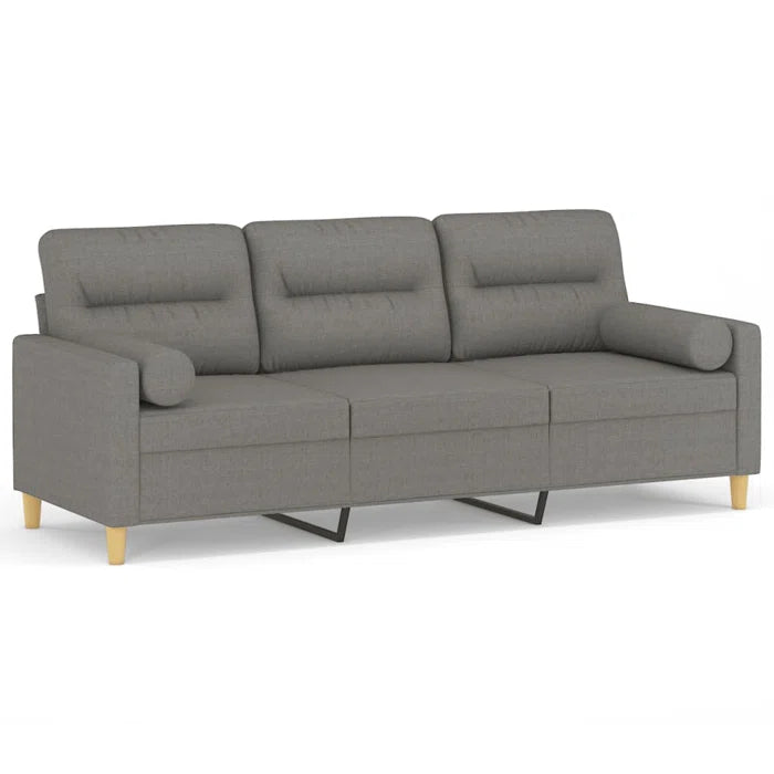 3-Seater Sofa with Pillows & Cushions 70.9" Fabric