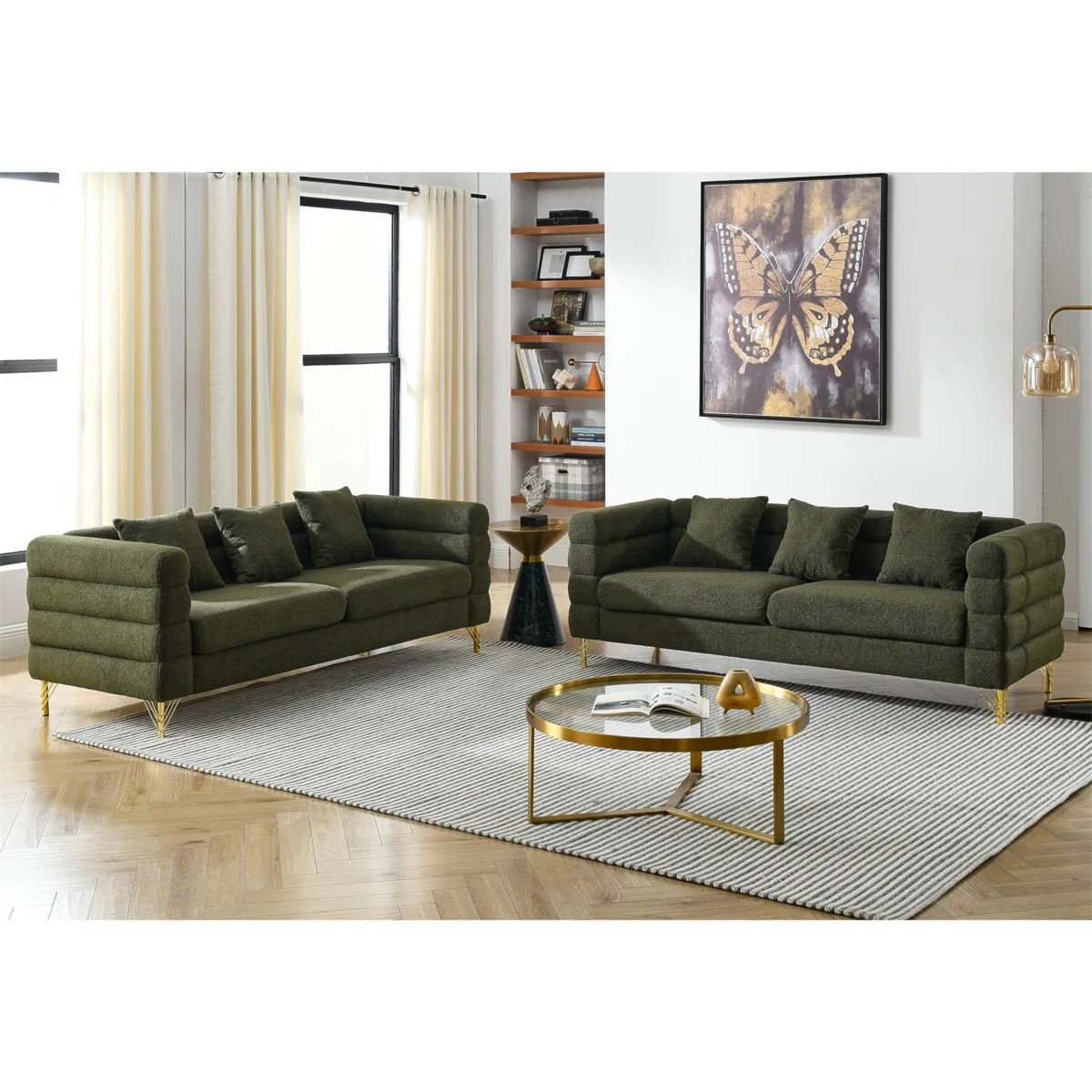 7 Seater Sofa Set: Modern 3+3 Seater Combination Sofa Set