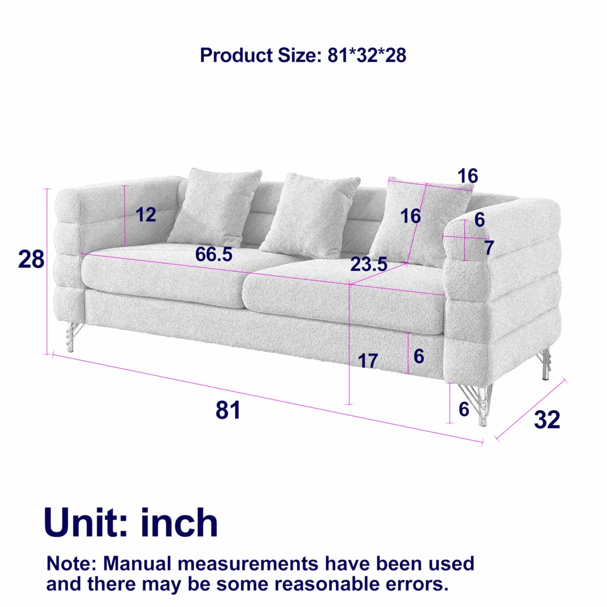 7 Seater Sofa Set: Modern 3+3 Seater Combination Sofa Set