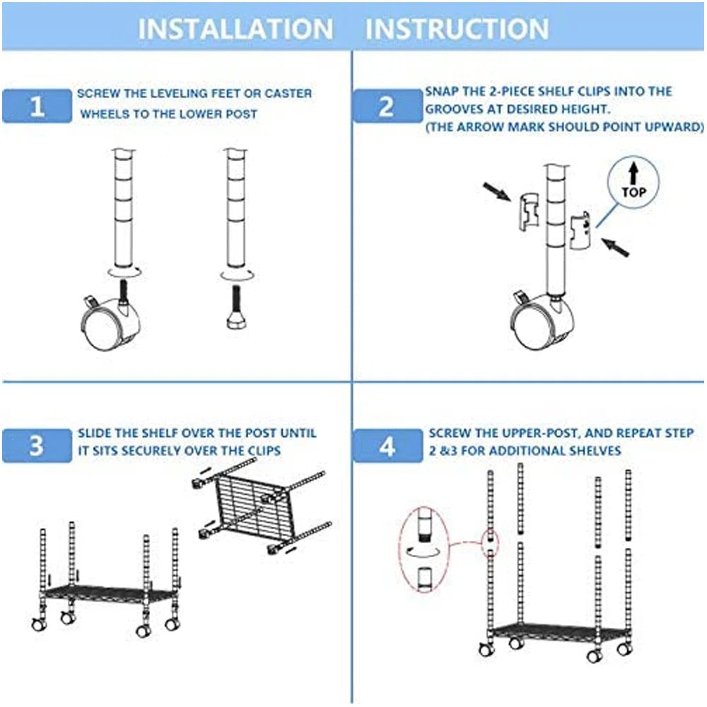 Kitchen Rack: 3-Shelf Shelving Unit