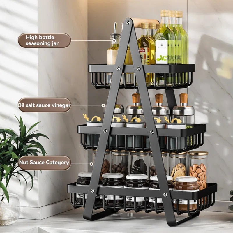 Kitchen Racks: 3-Tier Fruit Basket Vegetable Rack for Kitchen Countertop Storage