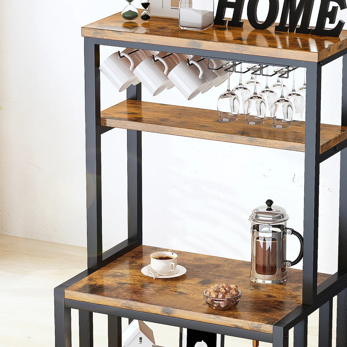 Kitchen Rack: 30.11'' Iron Standard Baker's Rack with Microwave Compatibility
