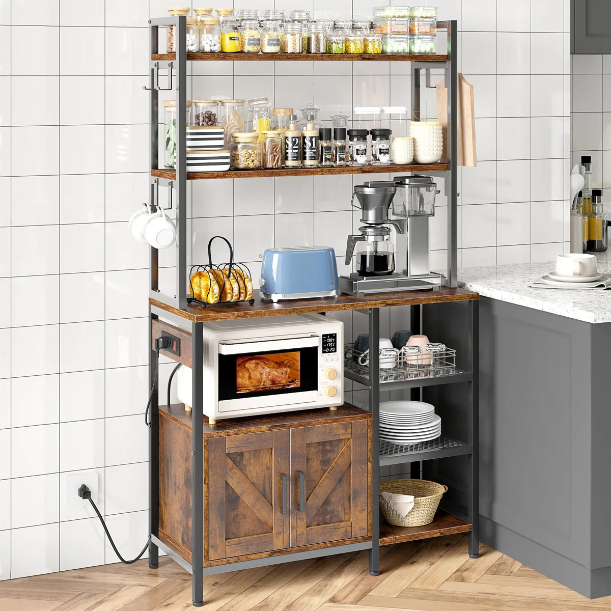 Kitchen Rack: 30'' Metal Baker's Rack with Microwave Compatibility