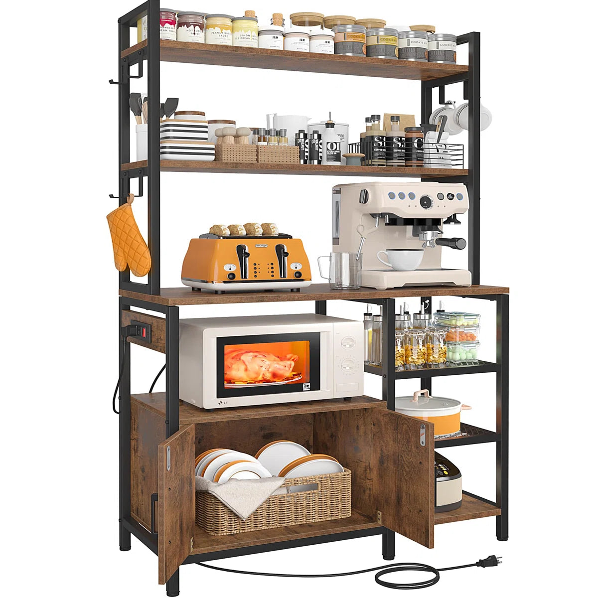 Kitchen Rack: 30'' Metal Baker's Rack with Microwave Compatibility