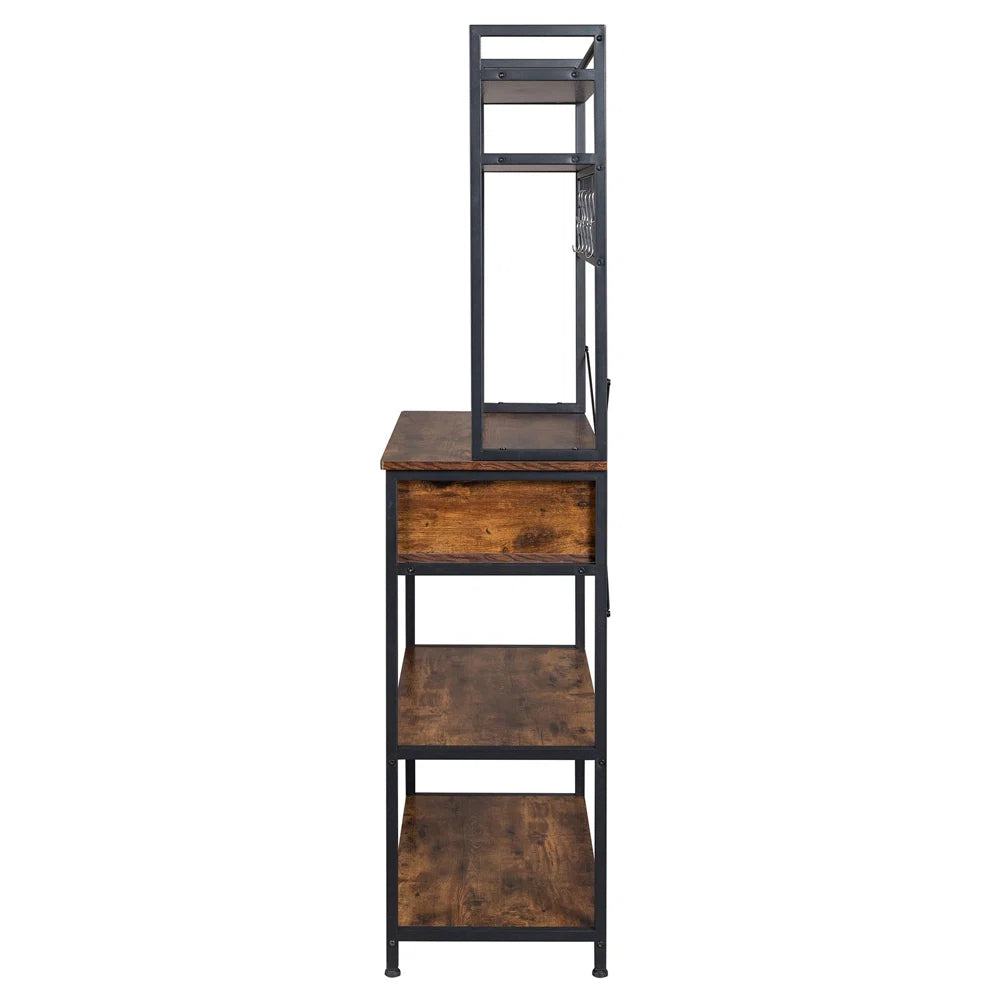 Microwave Stands: 31.5'' Iron Baker's Rack – Compact Microwave Stand with Multi-Tier Kitchen Storage