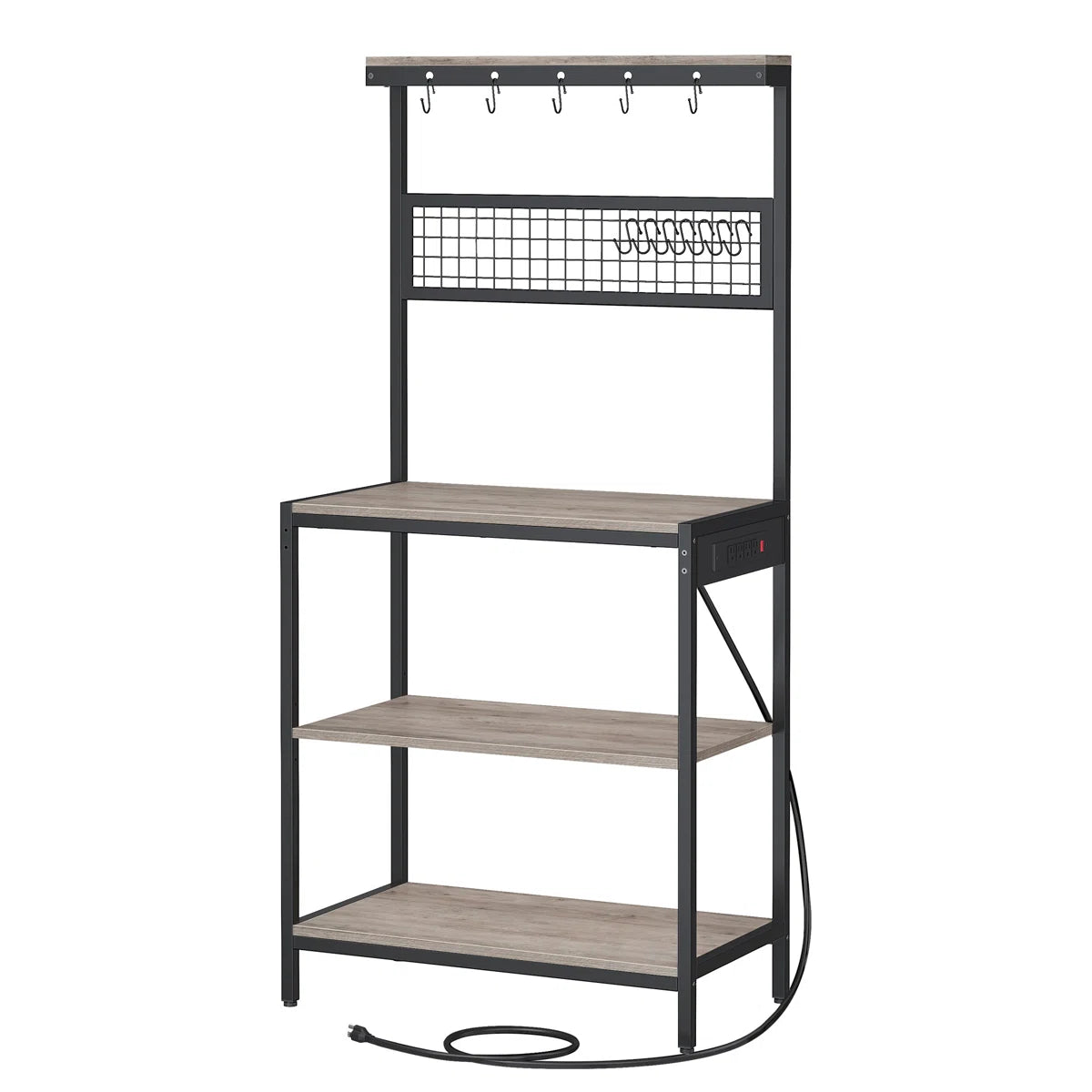 Kitchen Rack: 31.5'' Coffee Bar Stand With Adjustable Storage Shelf